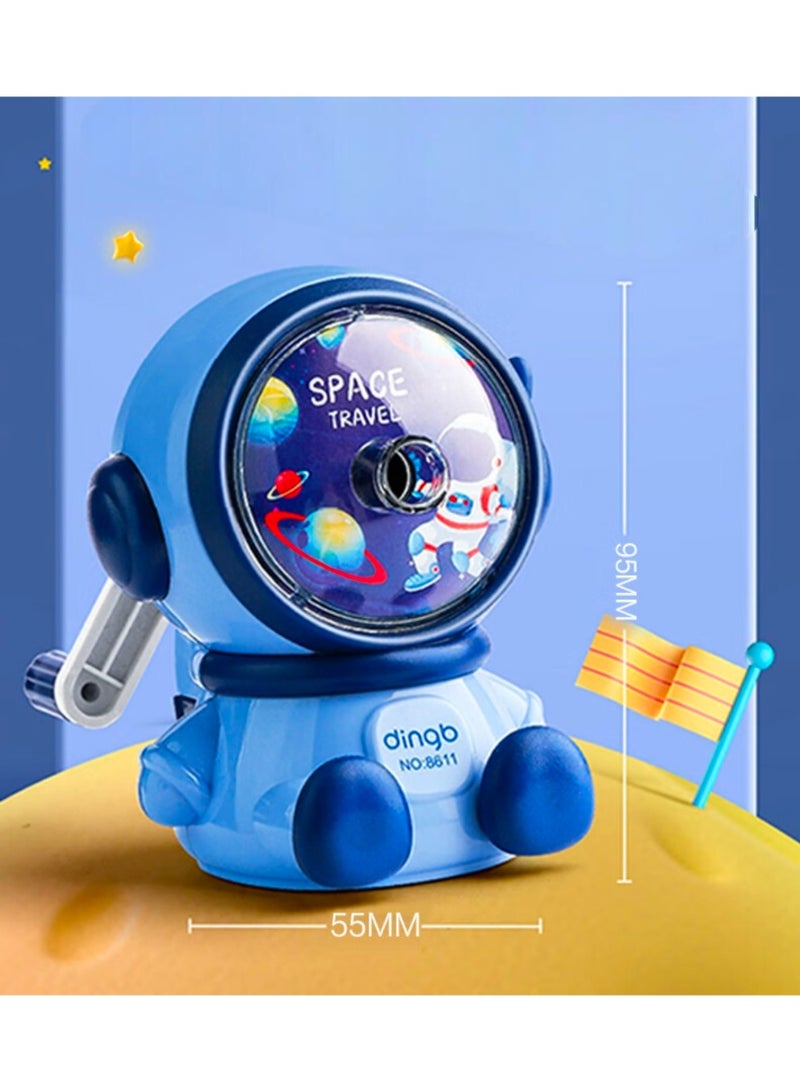 dingb Manual Pencil Sharpener, Astronaut Shaped Sharpener, Pencil Sharpener for Kids, Cute Pencil Sharpener, Fun Pencil Sharpener for Classroom School Supplies Home Office, Stationery Supplies (Adjustable thickness) - Image 2